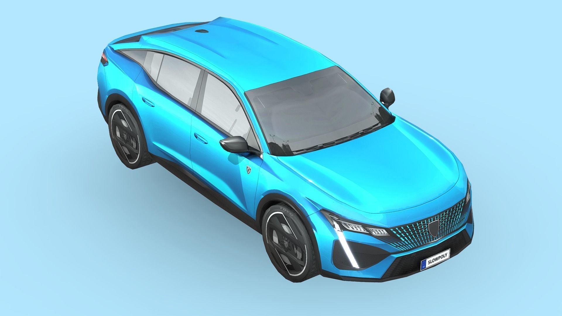 Peugeot 408 2022 Low-poly 3D model_3