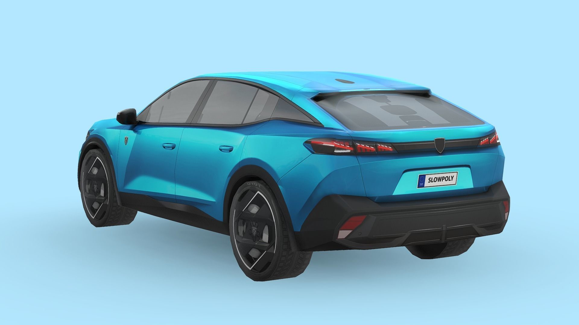 Peugeot 408 2022 Low-poly 3D model_1