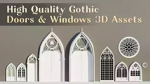High Quality Gothic Windows and Doors Kitbash