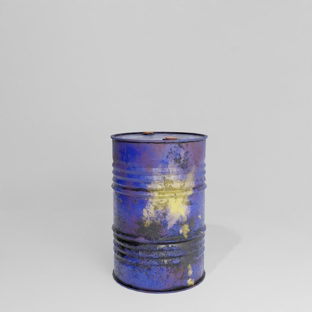 Industrial Barrel Free low-poly 3D model_5