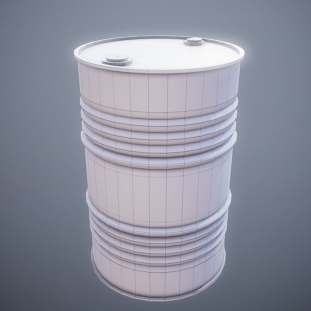 Industrial Barrel Free low-poly 3D model_8