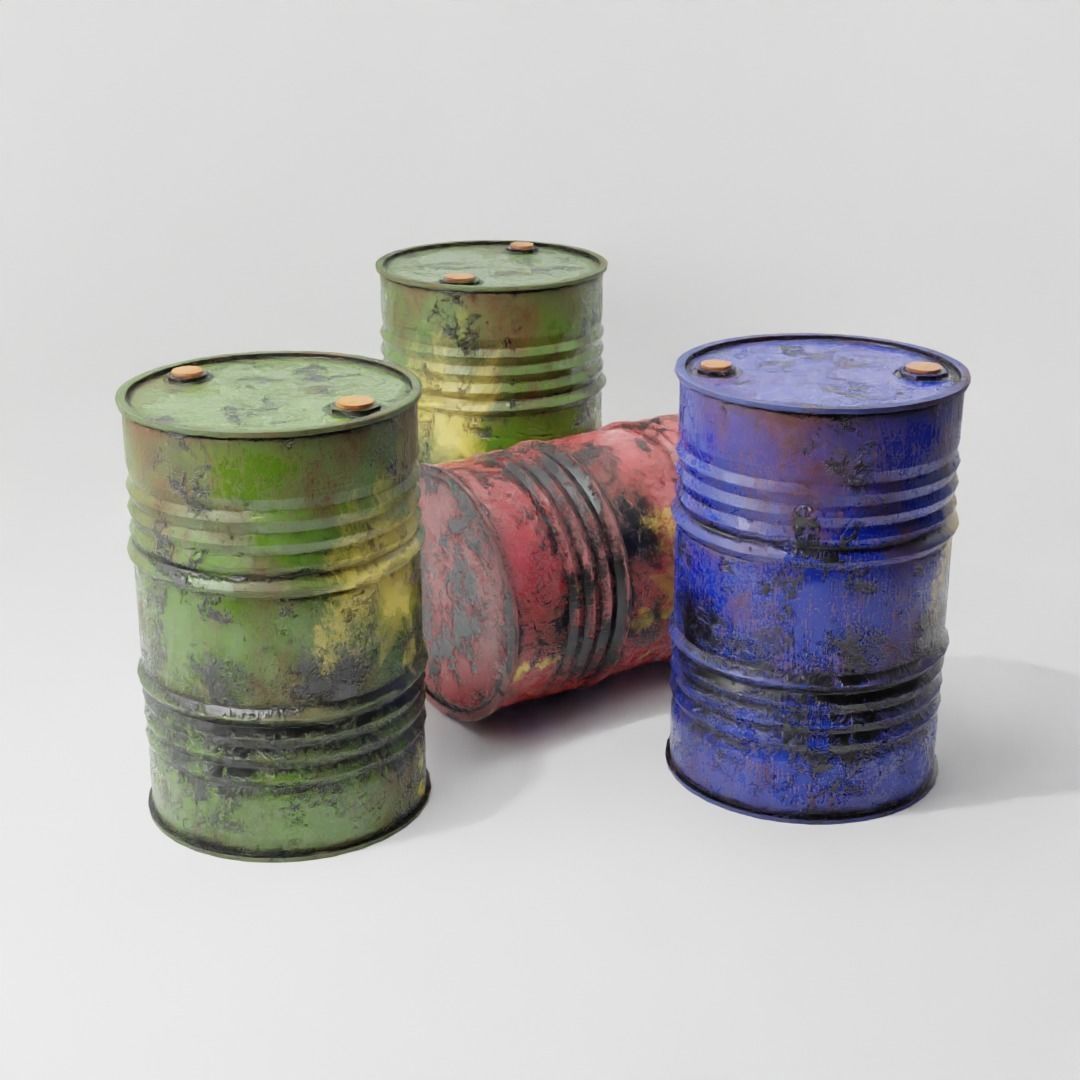 Industrial Barrel Free low-poly 3D model_6