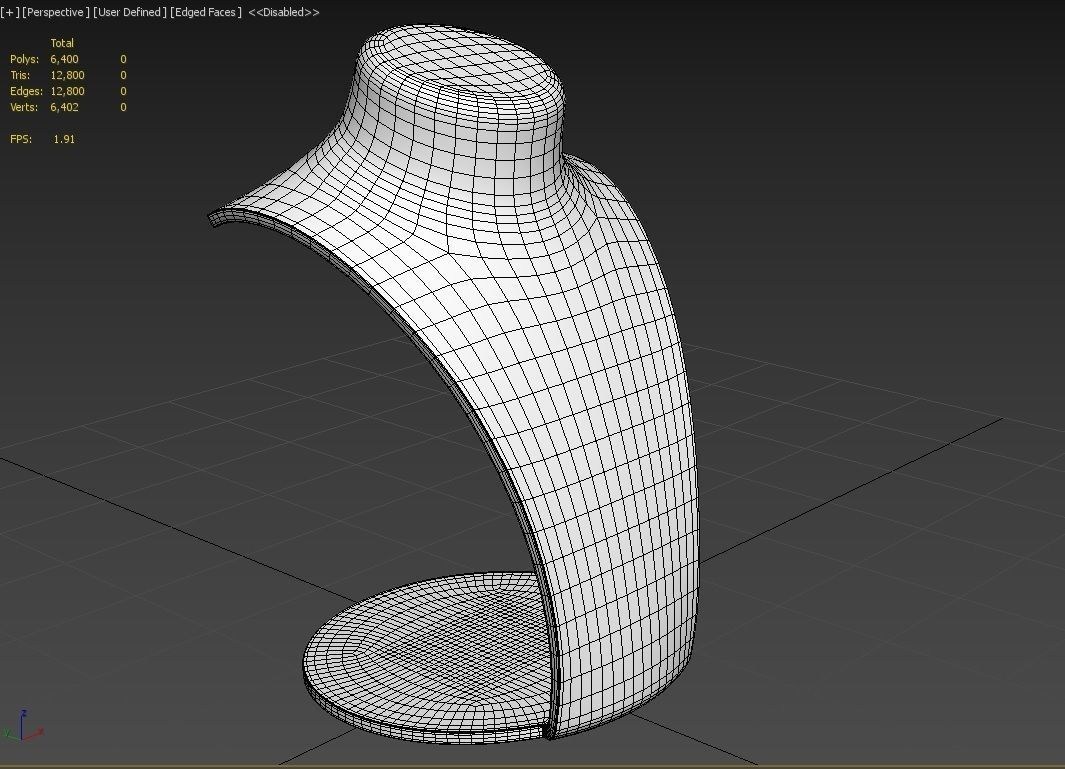 Jewelry Mannequin M01 Low-poly 3D model_8