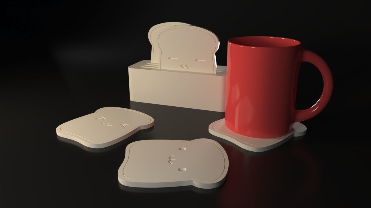 Toast Coasters 3D print model_2