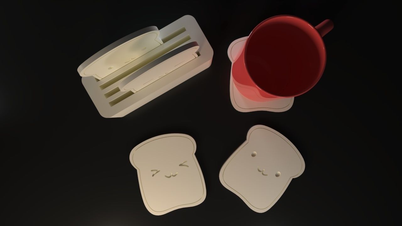 Toast Coasters 3D print model_4