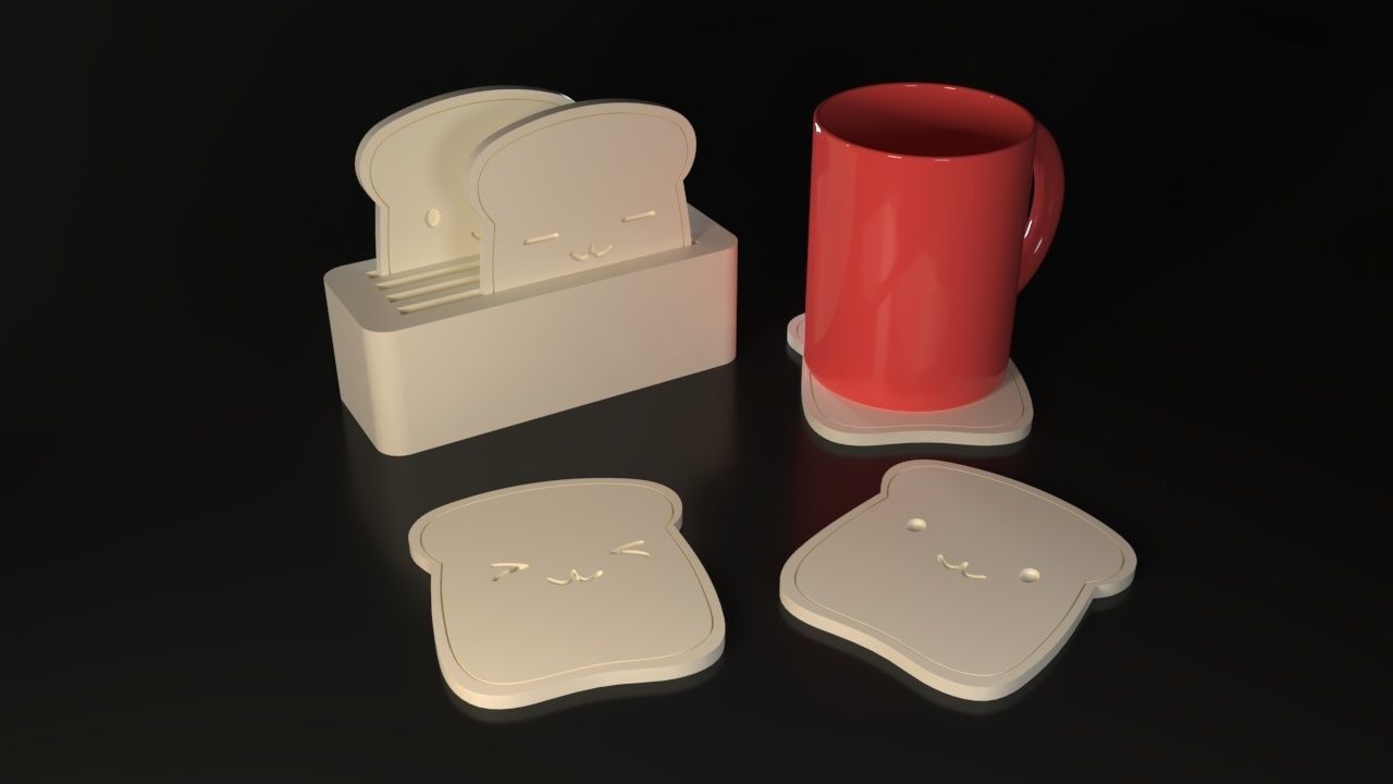 Toast Coasters 3D print model_1