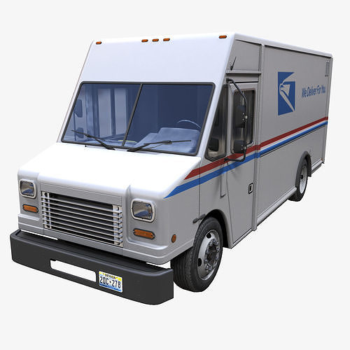 Mail van Low-poly 3D model