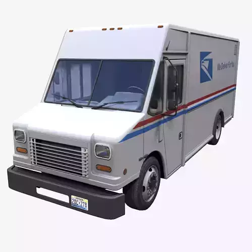 Mail van Low-poly 3D model