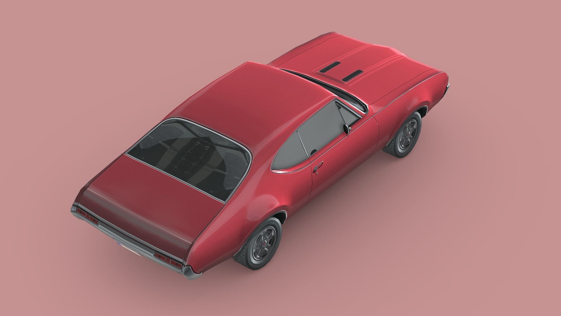 Oldsmobile Cutlass 442 1966 Low-poly 3D model_4