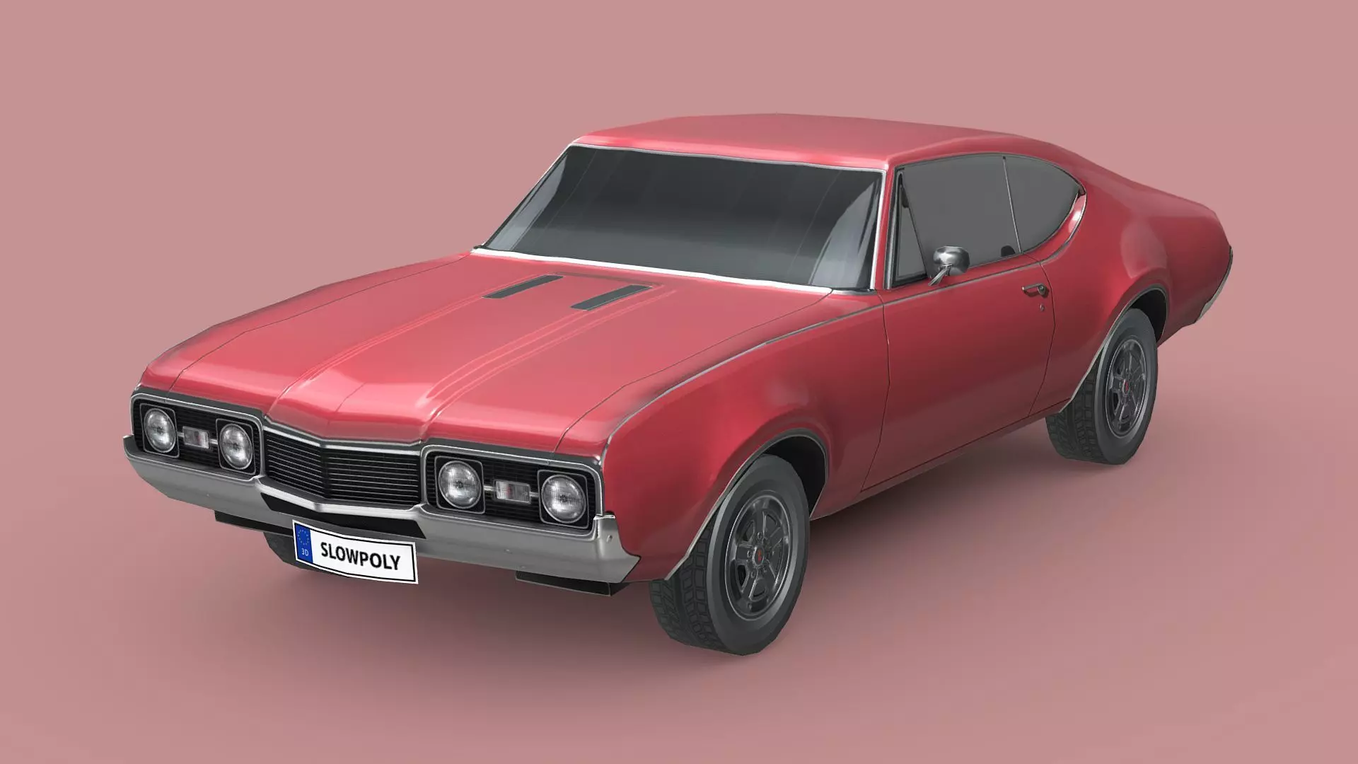 Oldsmobile Cutlass 442 1966 Low-poly 3D model_0