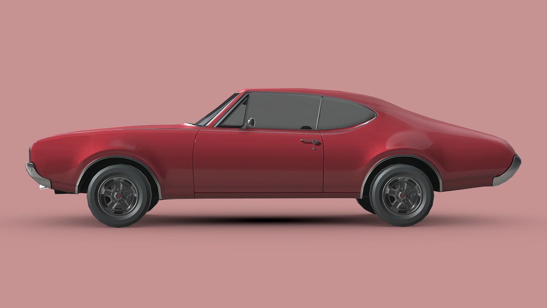 Oldsmobile Cutlass 442 1966 Low-poly 3D model_2