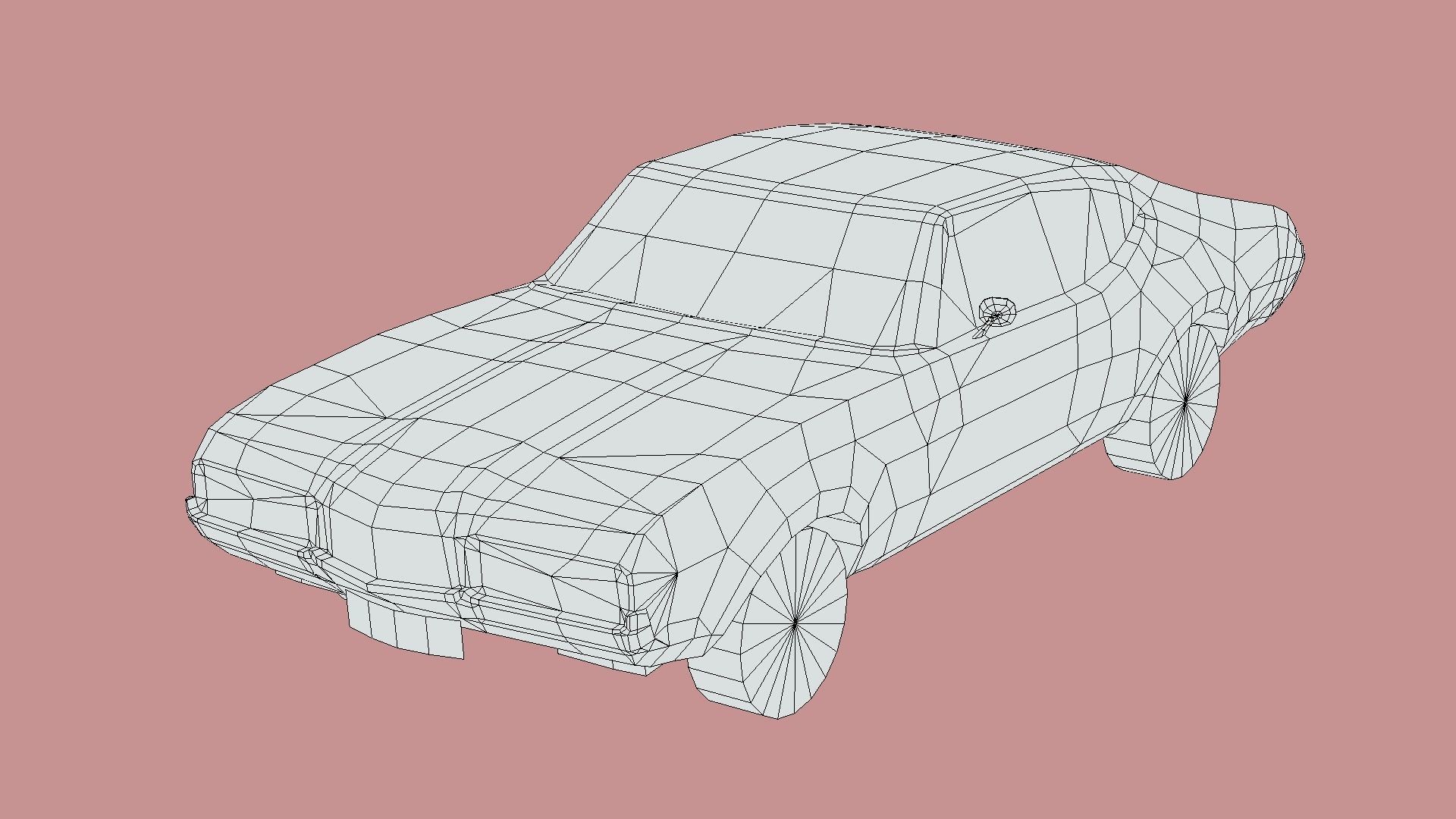 Oldsmobile Cutlass 442 1966 Low-poly 3D model_5