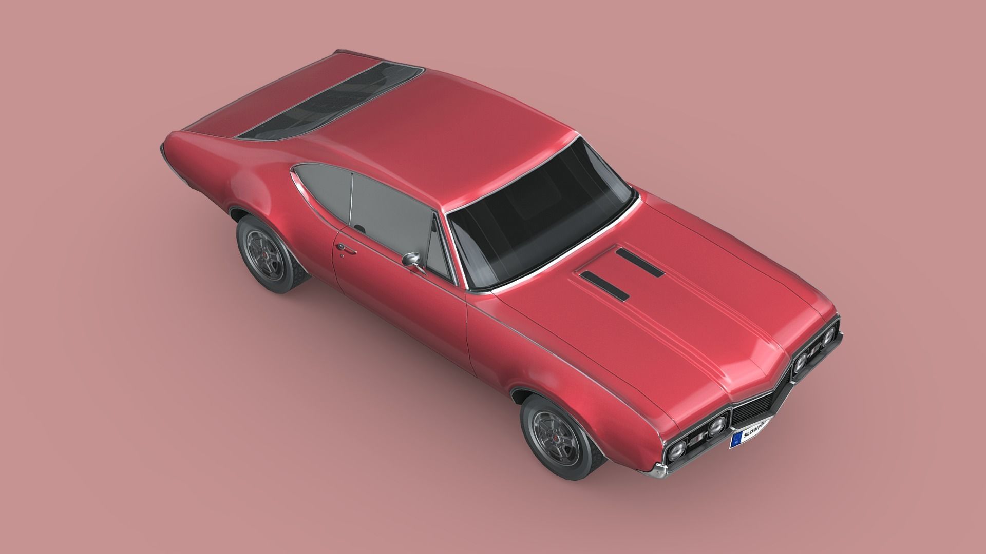 Oldsmobile Cutlass 442 1966 Low-poly 3D model_3