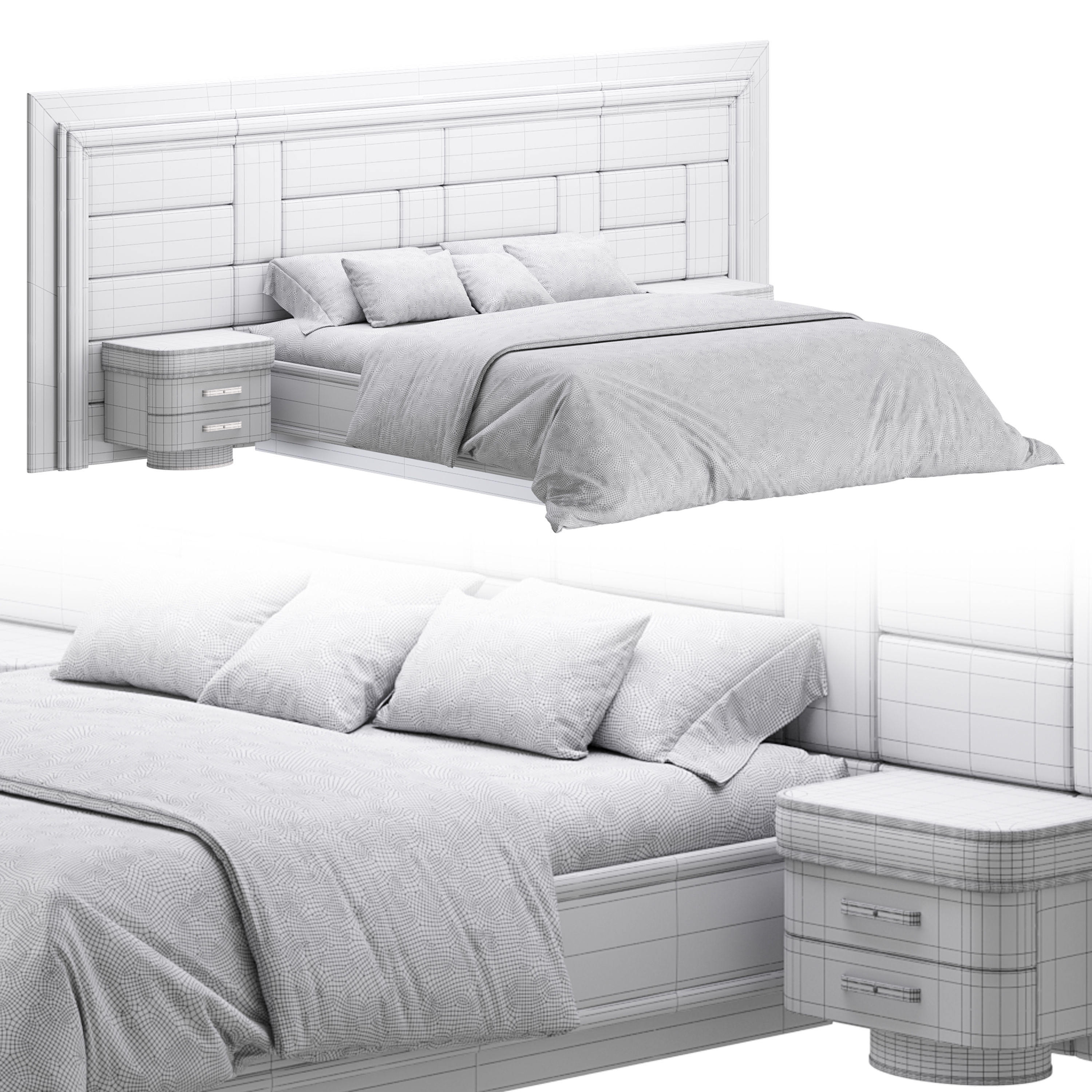 Bed diamond 3D model_15