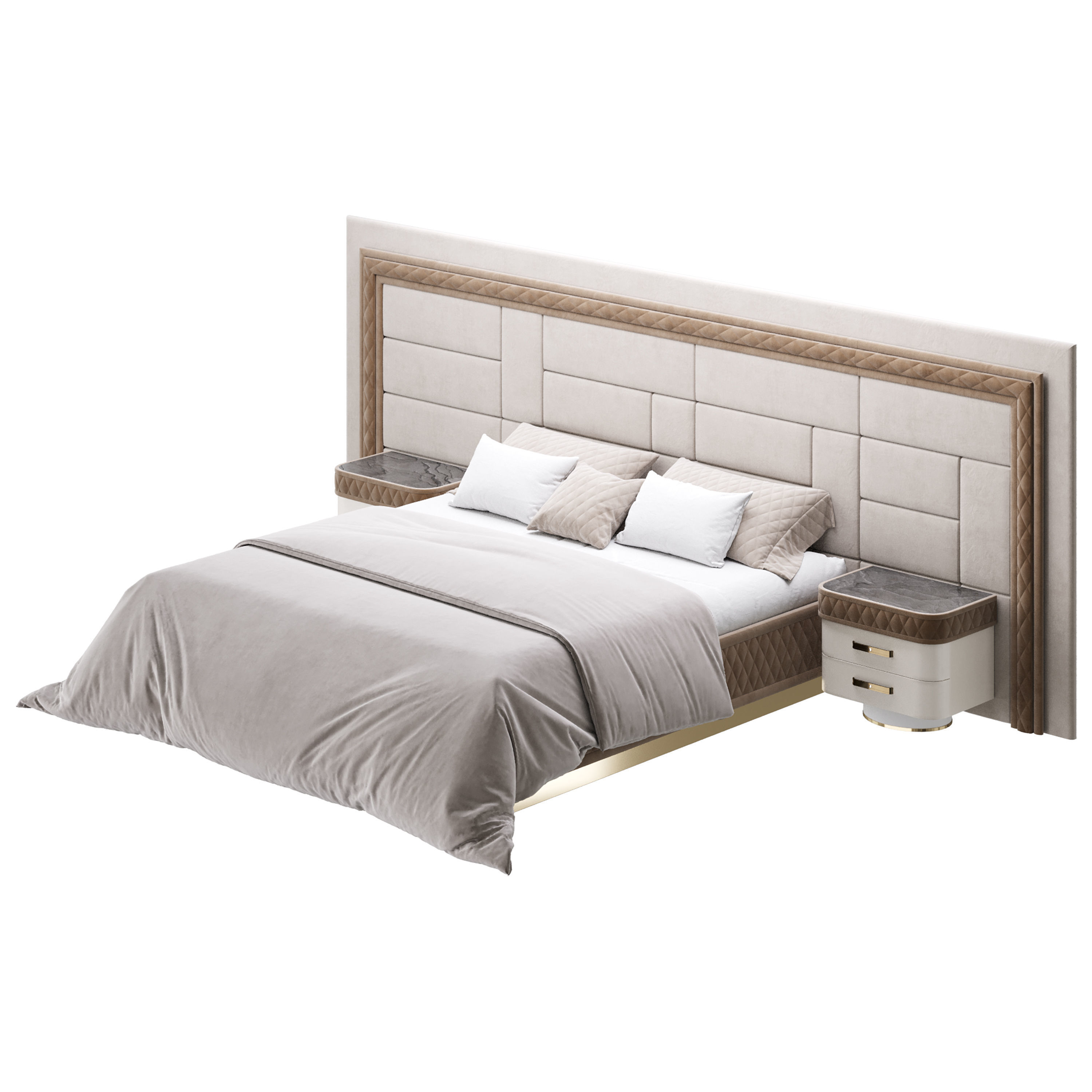 Bed diamond 3D model_7