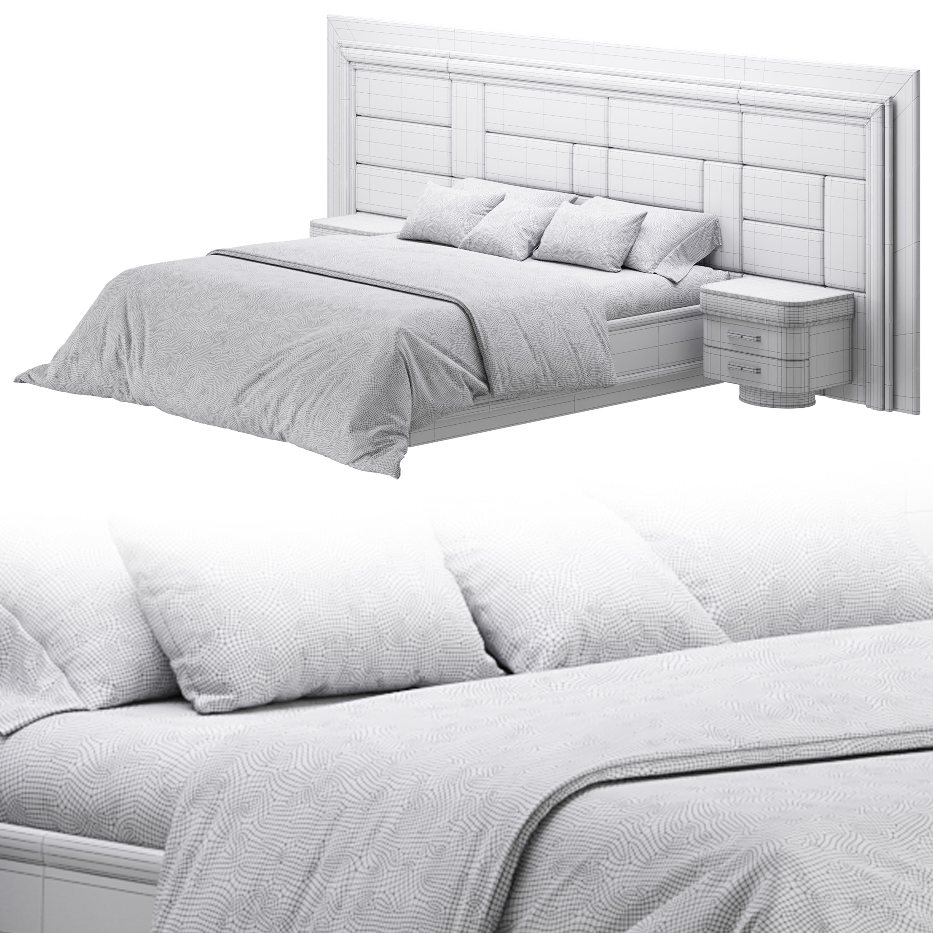 Bed diamond 3D model_16