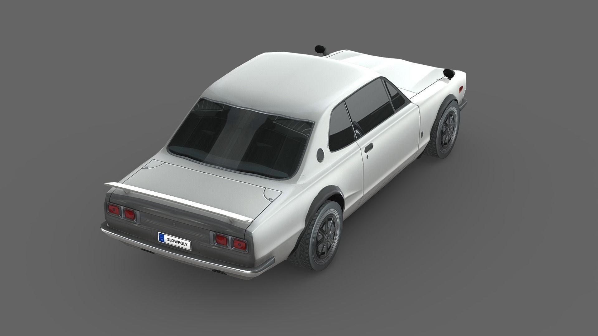 Nissan Skyline 1969 Low-poly 3D model_4