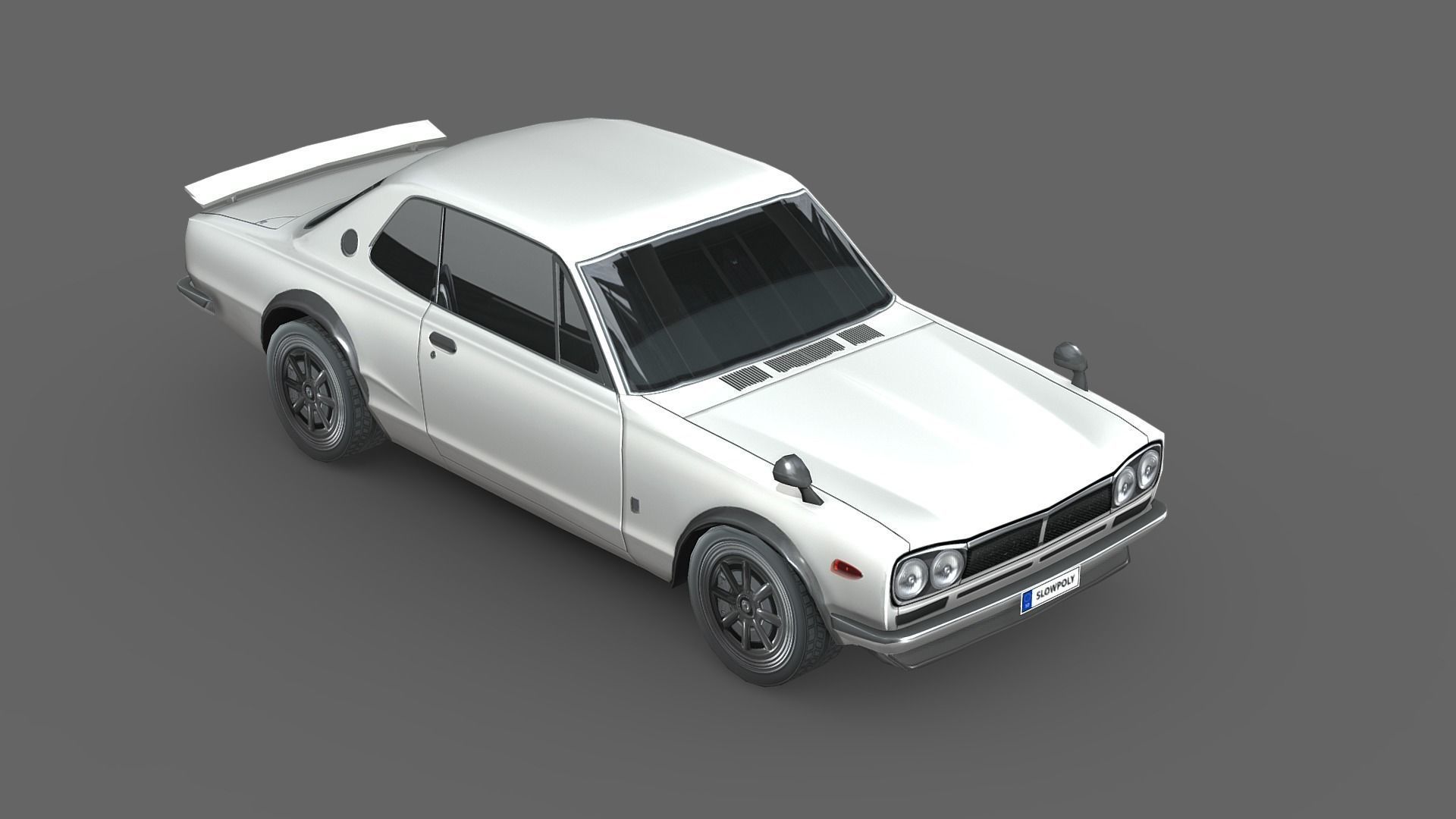 Nissan Skyline 1969 Low-poly 3D model_3