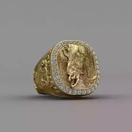 Royal King with Horse Ring 3d print model