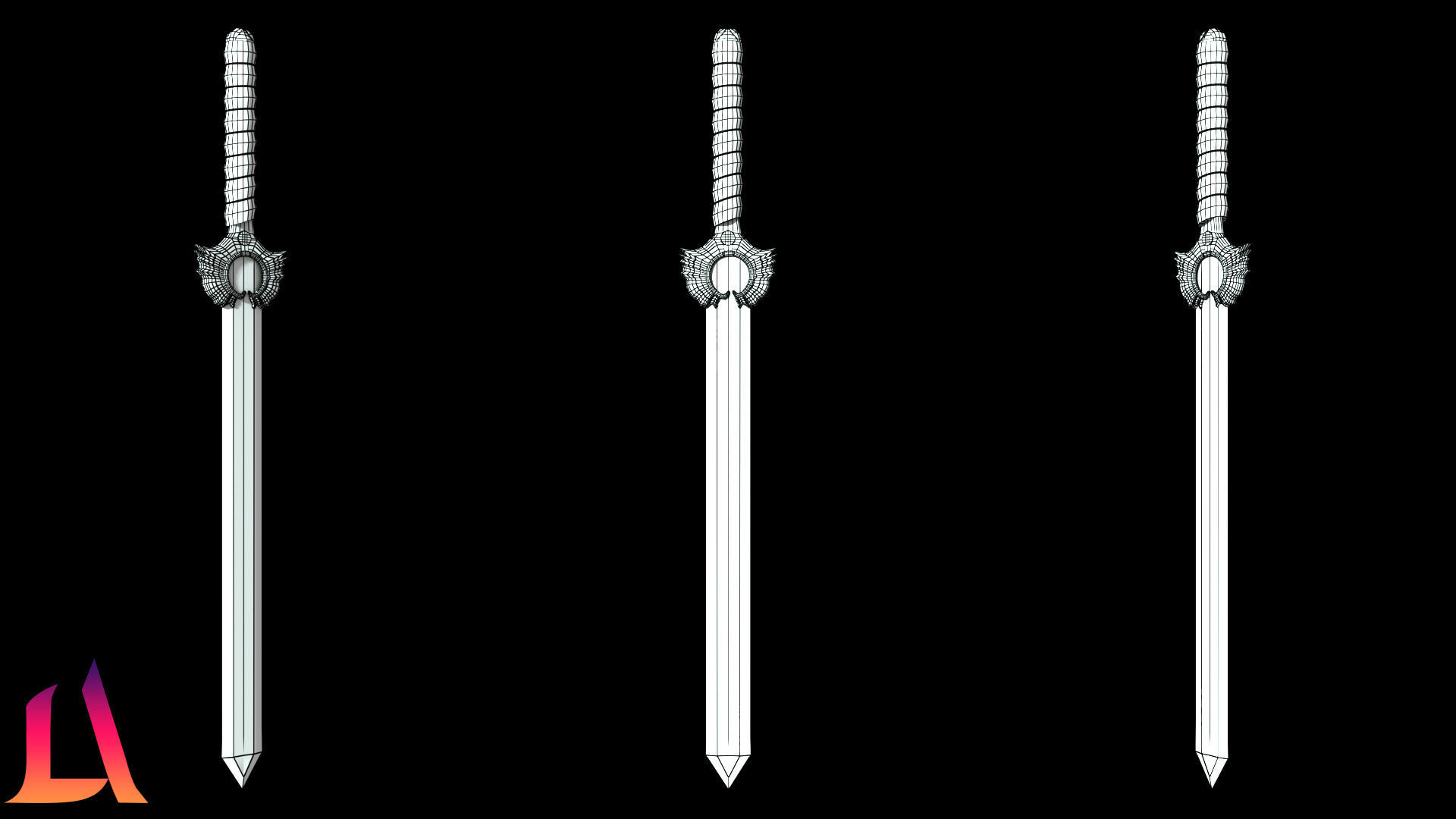 PBR - Big Sword Game-Ready Low-poly 3D model_4