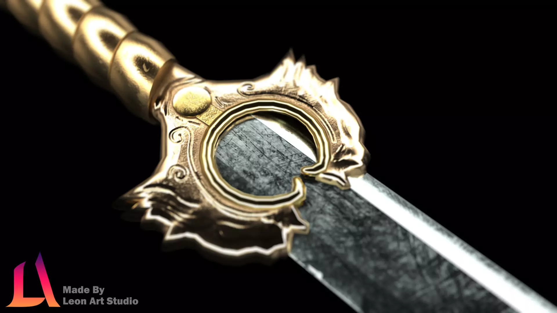 PBR - Big Sword Game-Ready Low-poly 3D model_0