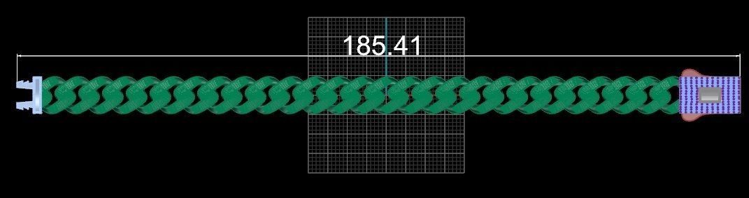 Cuban Chain Bracelet 3D print model_4