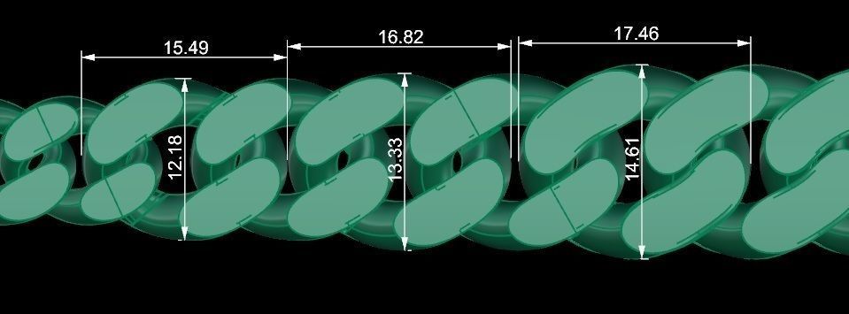 Cuban Chain Necklace for Bride and Groom 3D print model_7