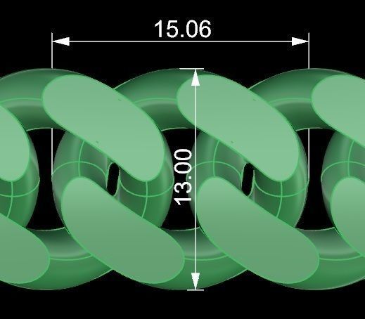 15- 13 MM Cuban Chain Bracelet 3D print model_6