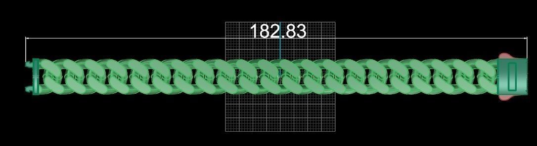 15- 13 MM Cuban Chain Bracelet 3D print model_3