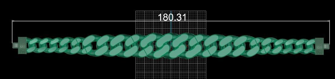 Cuban Chain Bracelet 3D print model_4