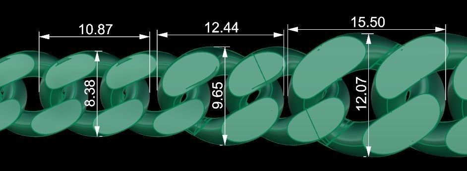 Cuban Chain Bracelet 3D print model_6