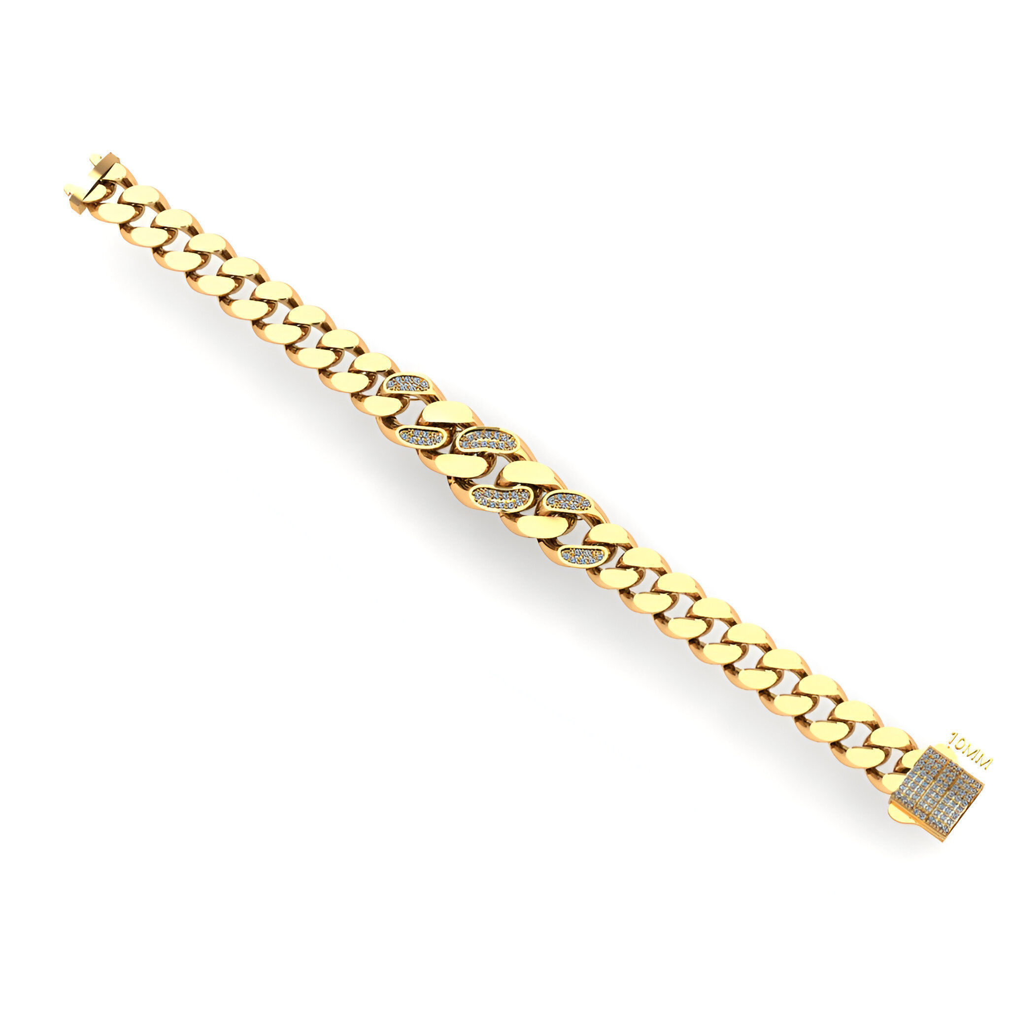 Cuban Chain Bracelet 3D print model_1