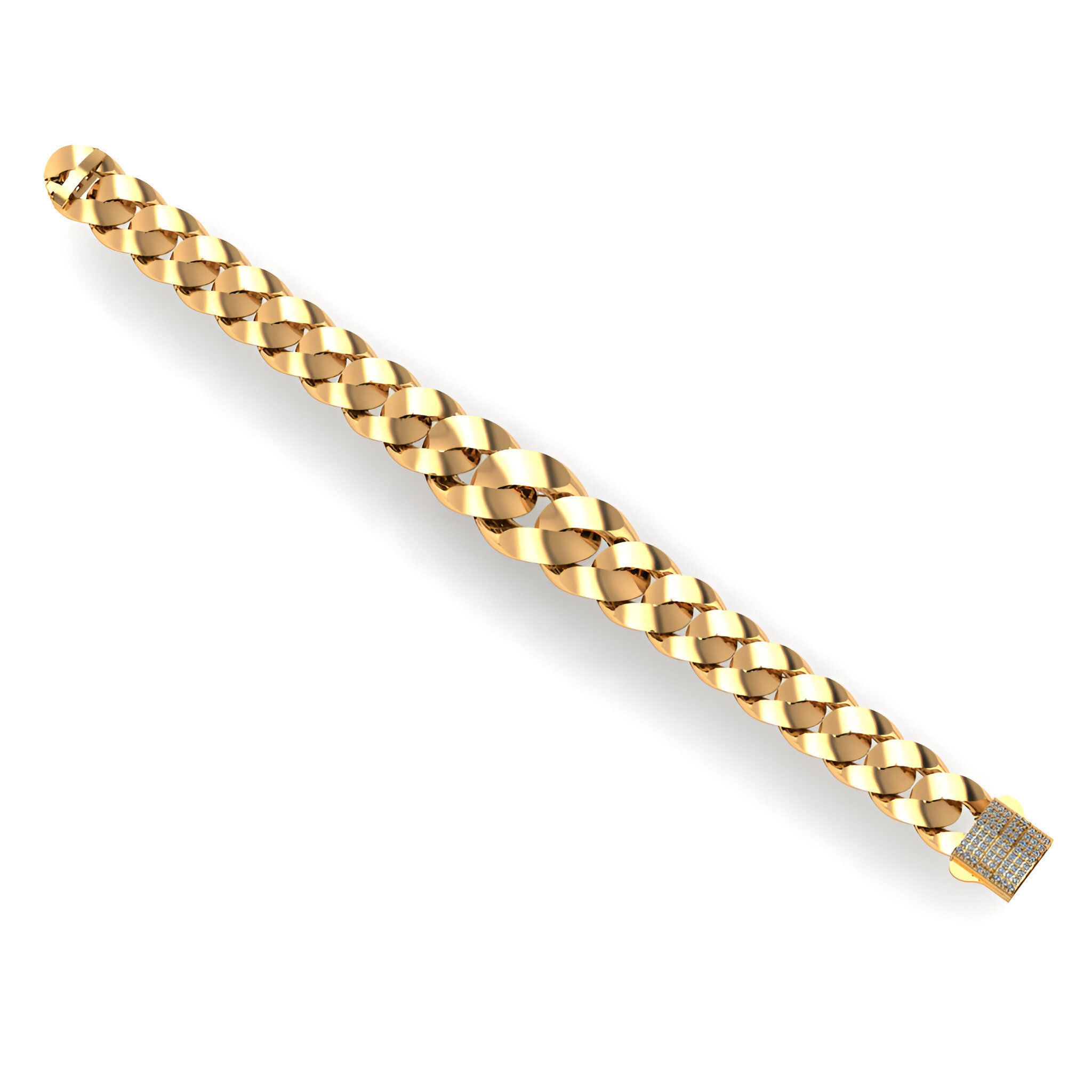 Cuban Chain Bracelet 3D print model_1