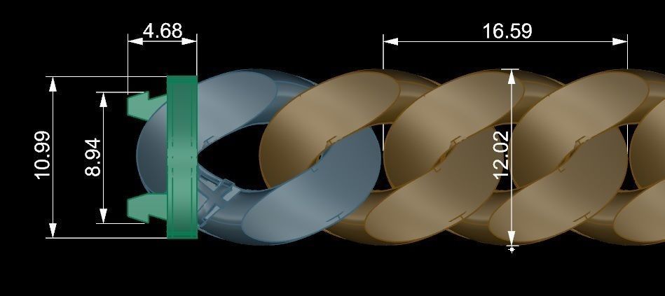 Cuban Chain Bracelet 3D print model_5