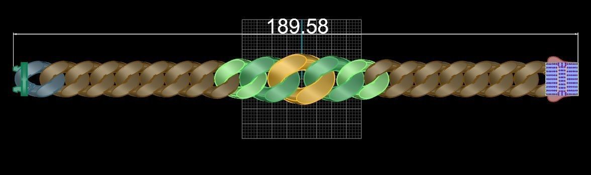 Cuban Chain Bracelet 3D print model_3