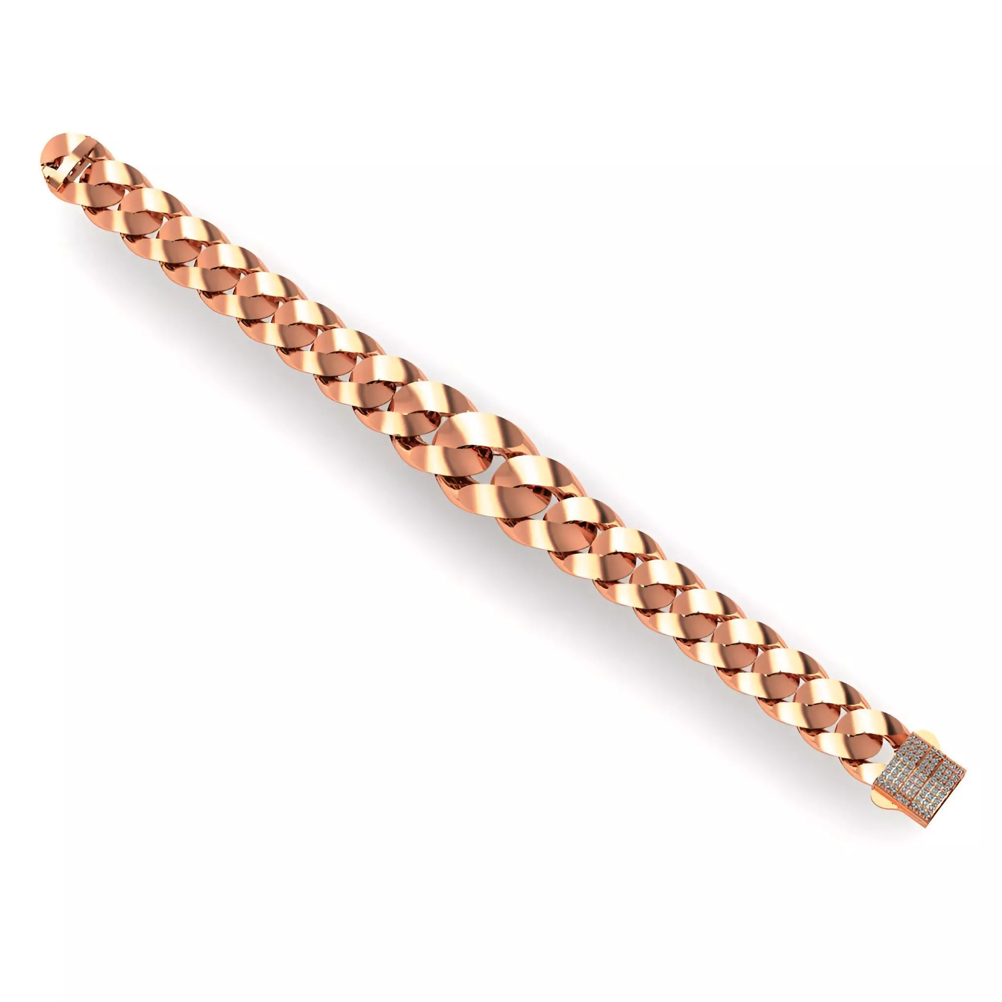 Cuban Chain Bracelet 3D print model_0