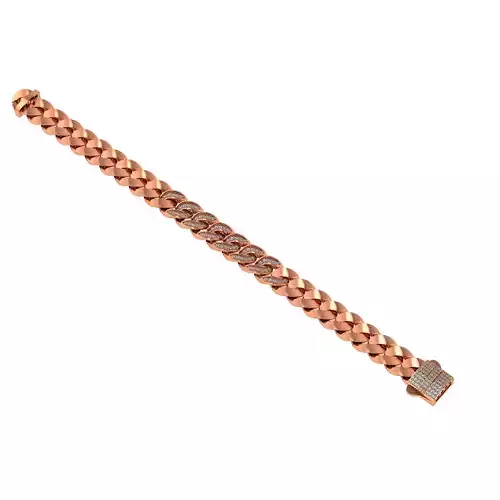 Diamond Cuban Chain Bracelet 3D print model