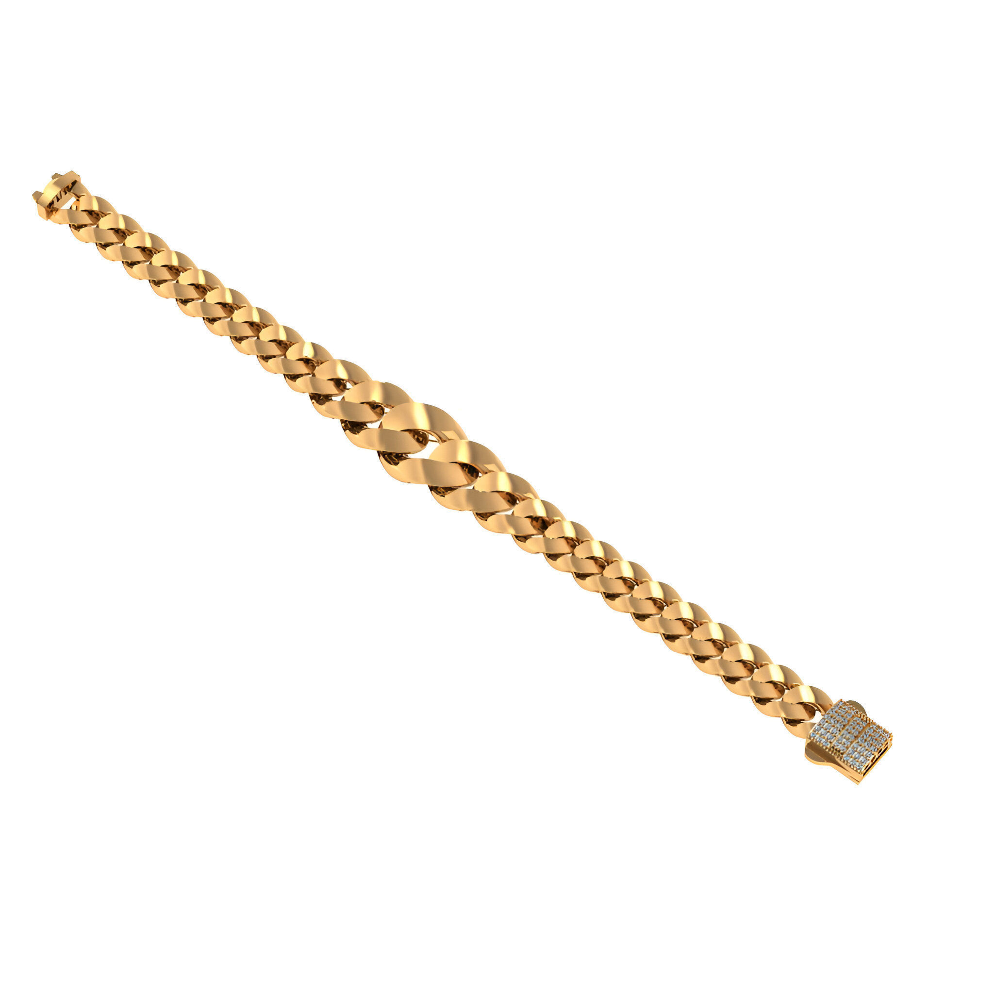  Cuban Chain Bracelet 3D print model_1