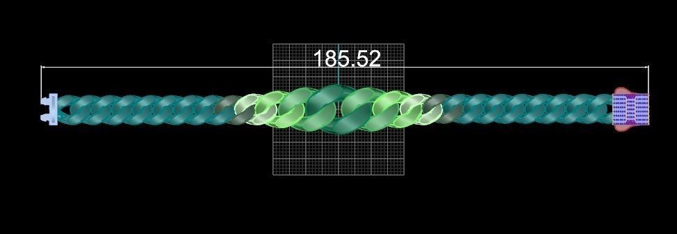  Cuban Chain Bracelet 3D print model_3