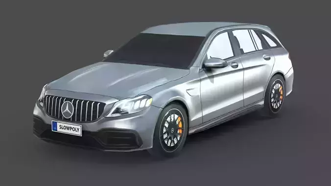 Mercedes Benz AMG C63 Estate Low-poly 3D model