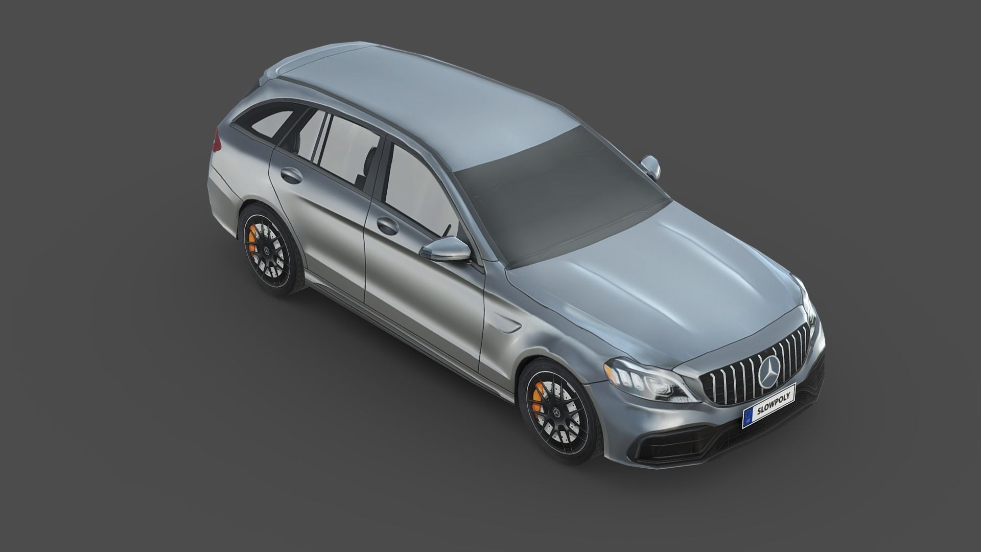 Mercedes Benz AMG C63 Estate Low-poly 3D model_3