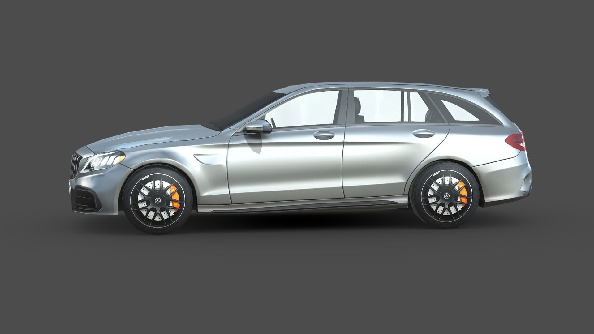 Mercedes Benz AMG C63 Estate Low-poly 3D model_2