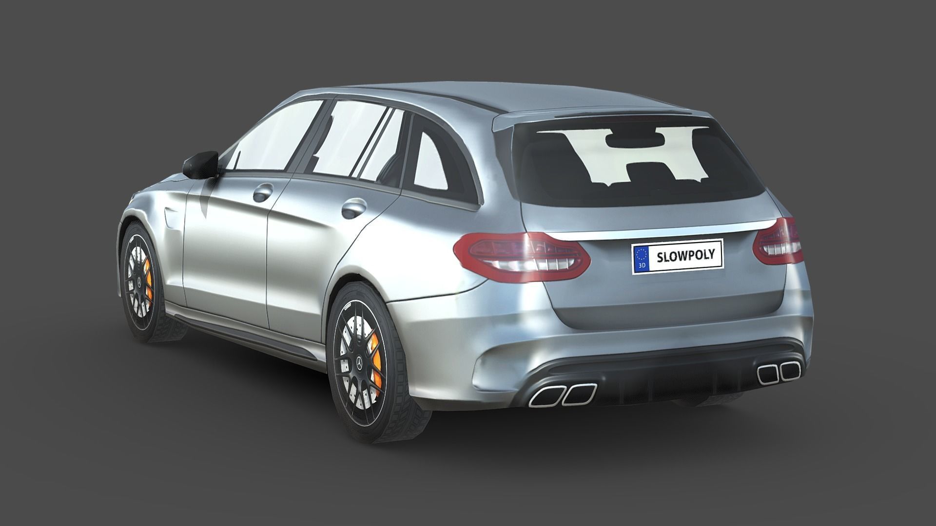 Mercedes Benz AMG C63 Estate Low-poly 3D model_1