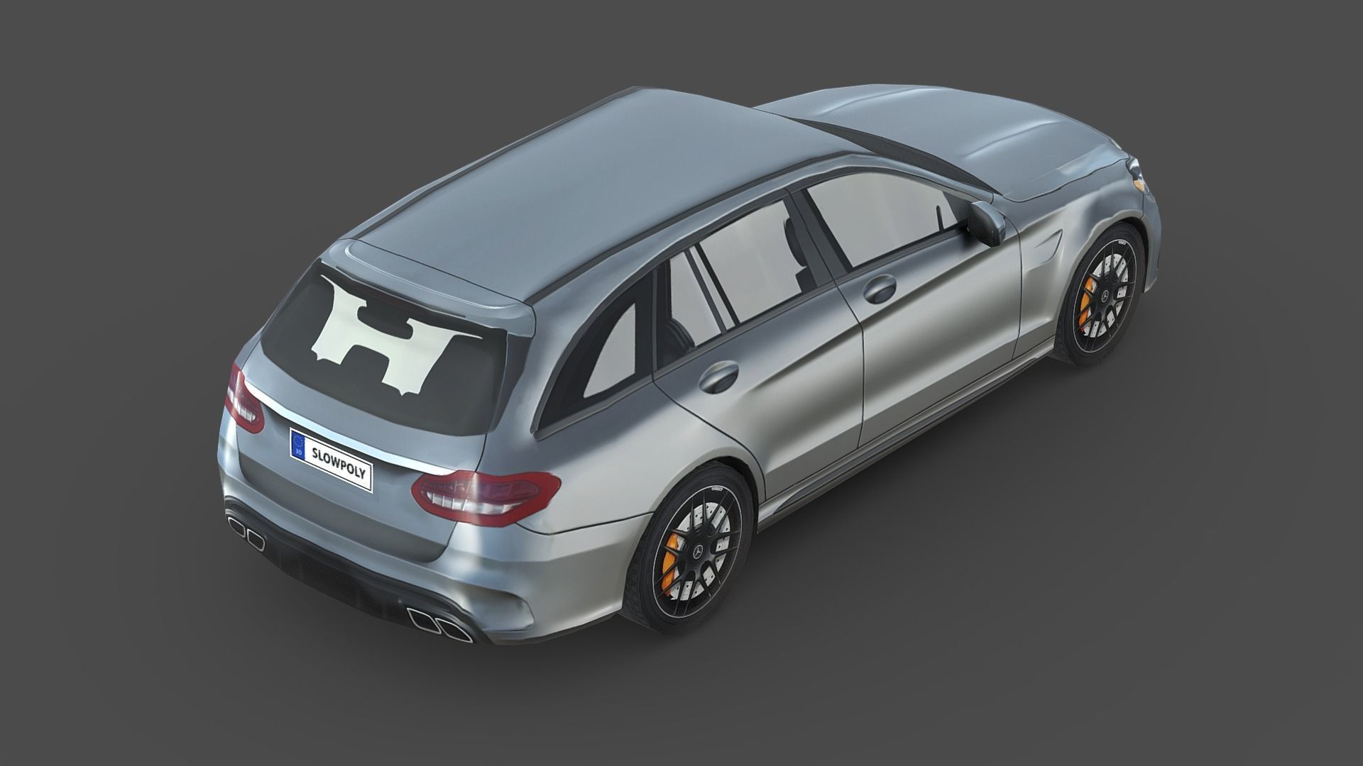 Mercedes Benz AMG C63 Estate Low-poly 3D model_4