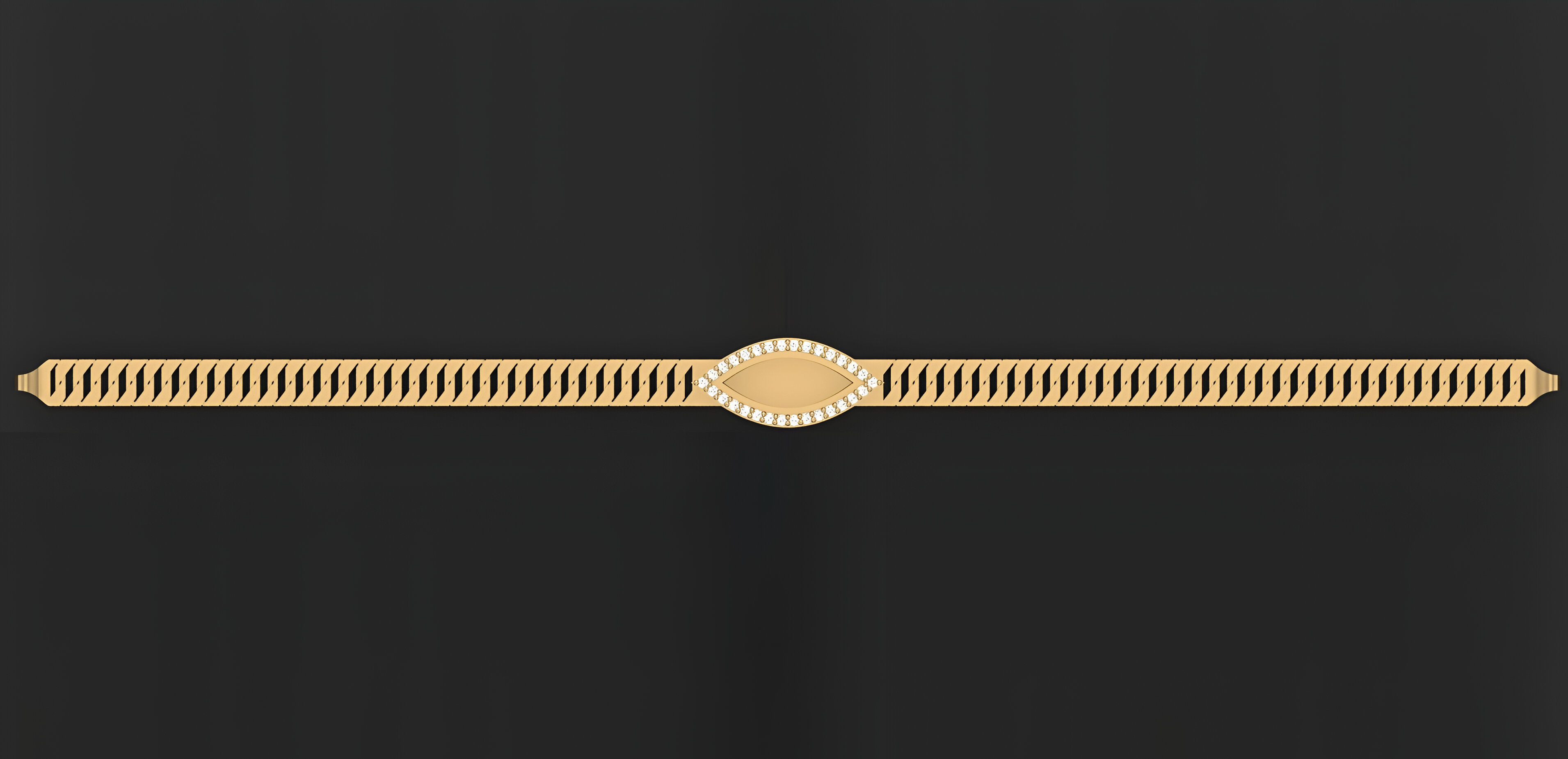 Gold Chain Bracelet 3D print model_4