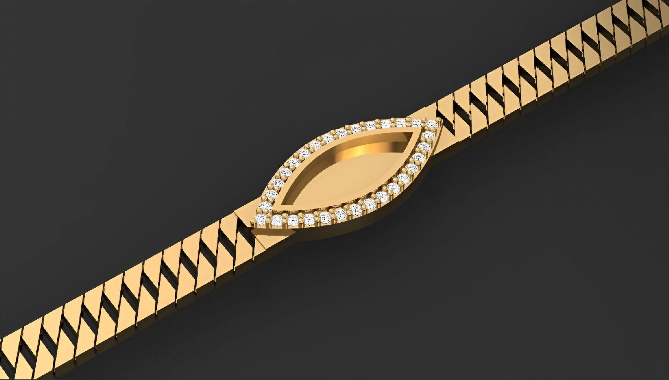 Gold Chain Bracelet 3D print model_2