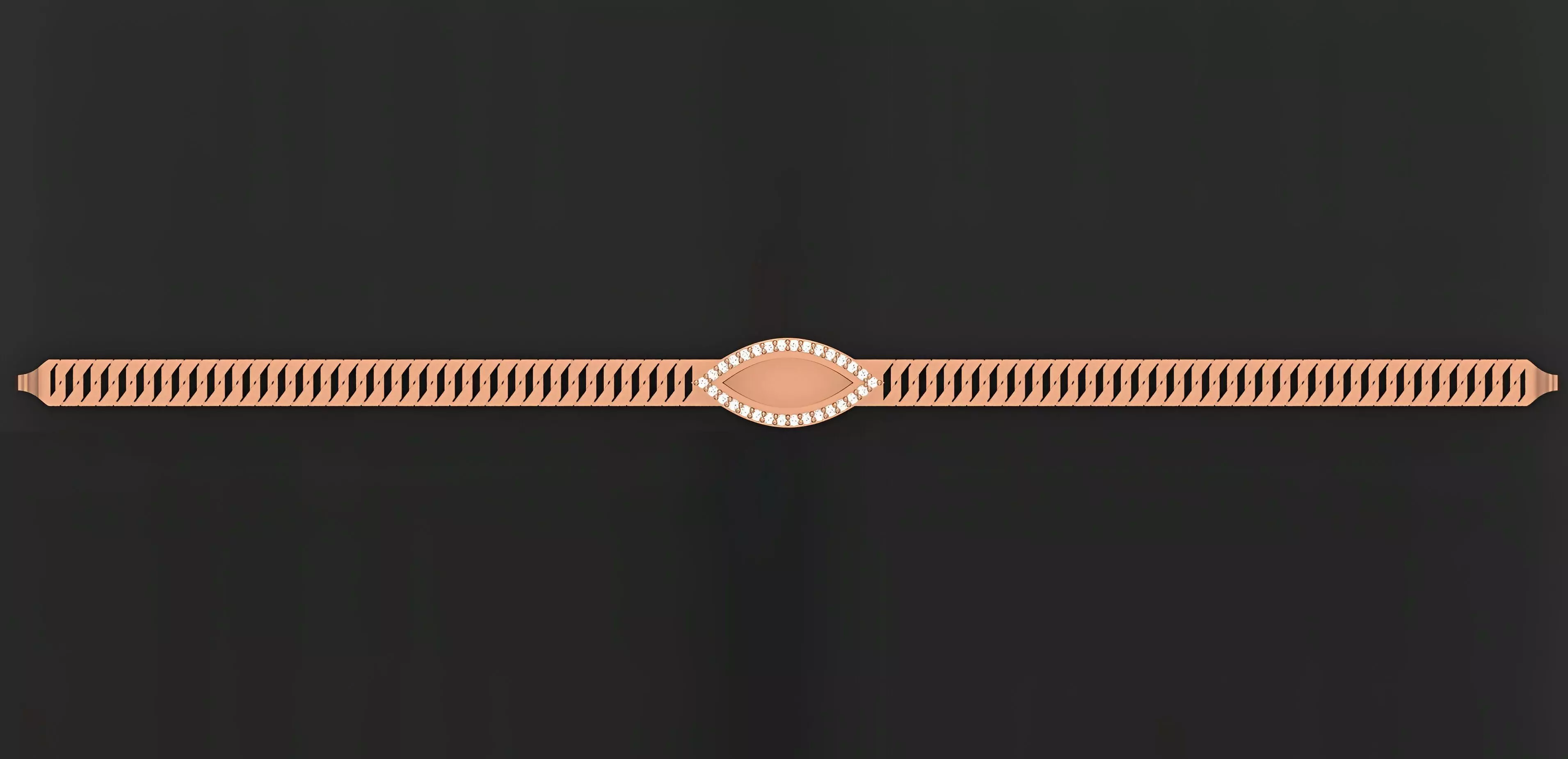 Gold Chain Bracelet 3D print model_0