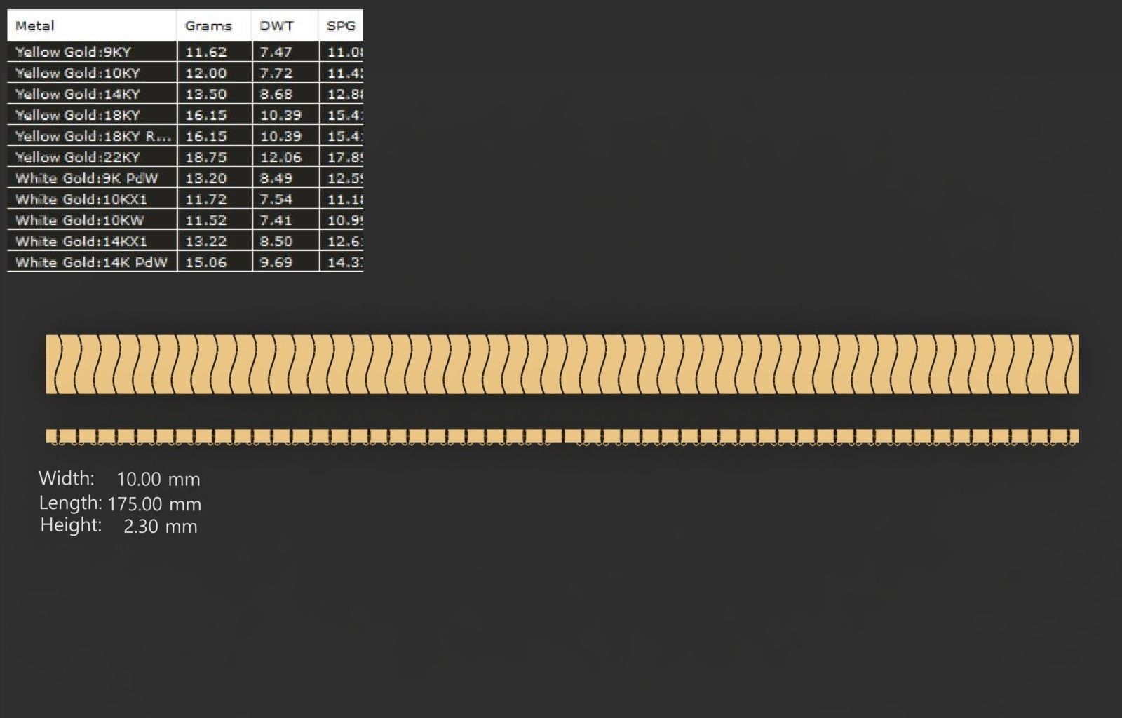 Gold Chain Bracelet 3D print model_6