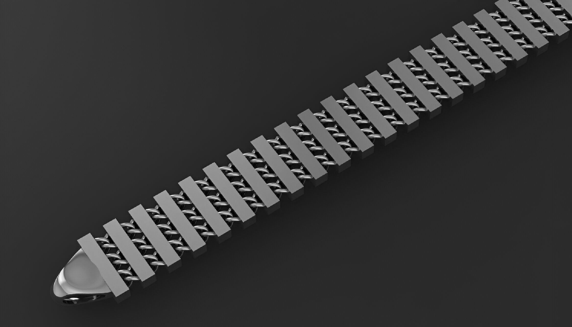 Gold Chain Bracelet 3D print model_7