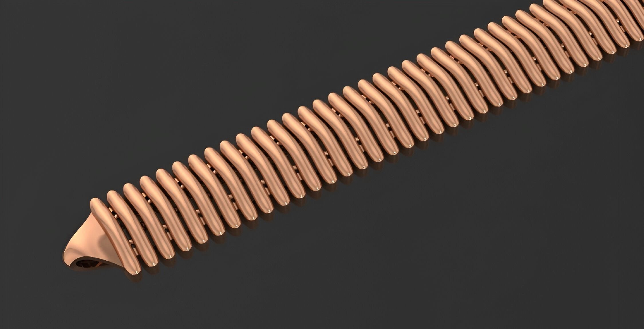 Gold Chain Bracelet 3D print model_5